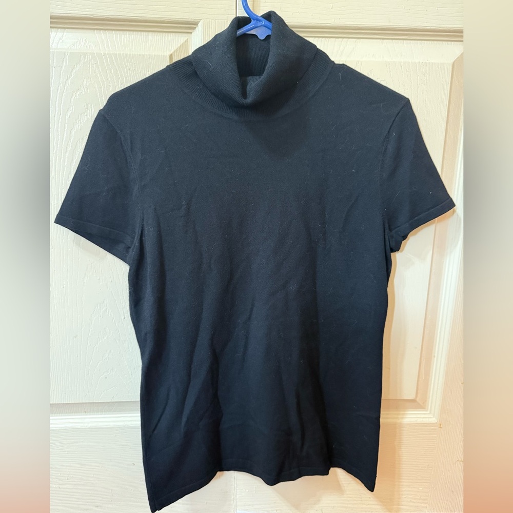 Anne Klein Black Turtleneck Sweater Top, size Large